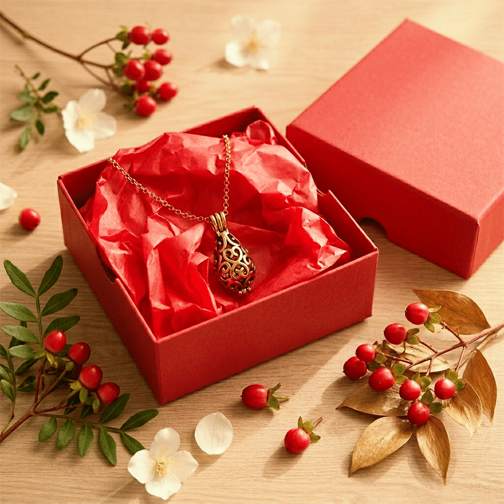 red_droplet_box_cristmassy Red Droplet Box - Aromaschmuck - Ansicht 7