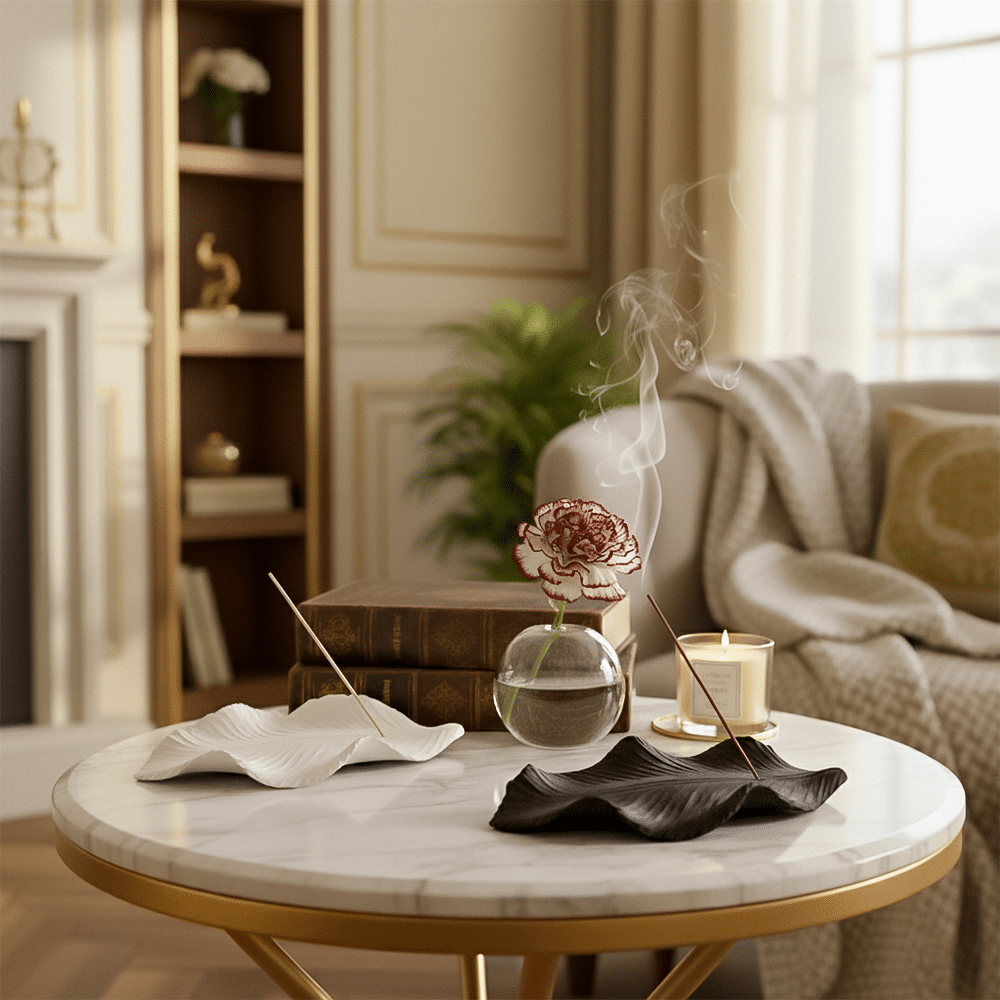 leaf_wb_glassy_1 Black Leaf - Incense Holder - Ansicht 5