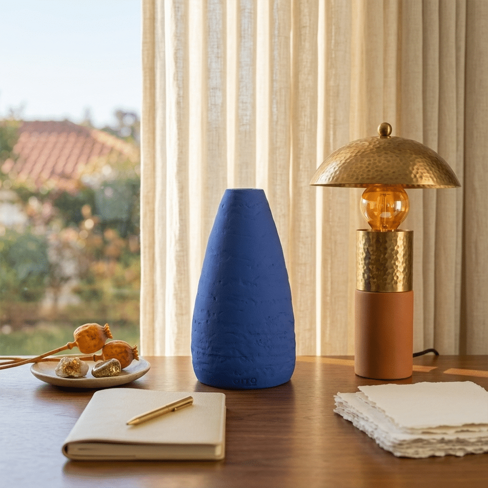 Naxos Vase Blue - Keramik Dekovase - Ansicht 4